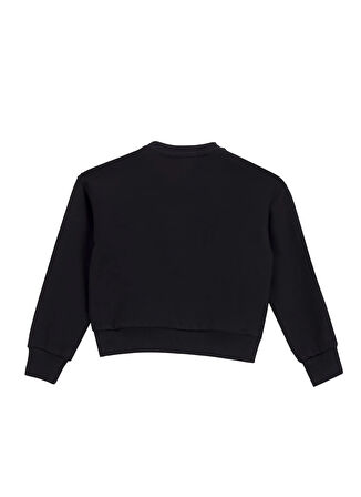 Jeep Baskılı Kız Çocuk Siyah Sweatshırt J5WG-SWT7554