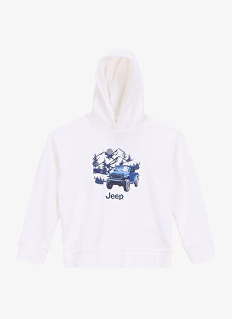 Jeep Baskılı Erkek Çocuk Ekru Sweatshırt J5WB-SWT7731