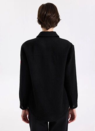 Discovery Expedition D5WL-GML3584 Siyah Relaxed Düz Kadın Gömlek