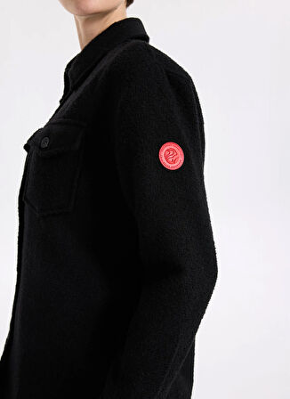 Discovery Expedition D5WL-GML3584 Siyah Relaxed Düz Kadın Gömlek