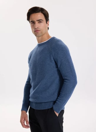 Fabrika Mavi Erkek Bisiklet Slim Fit Kazak F5WM-KZK 2331