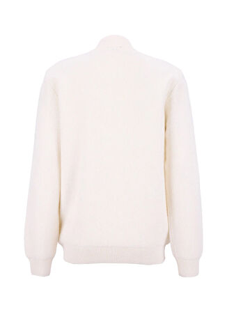 Fabrika Bato Yaka Slim Fit Düz Ekru Erkek Kazak F5WM-KZK 2316