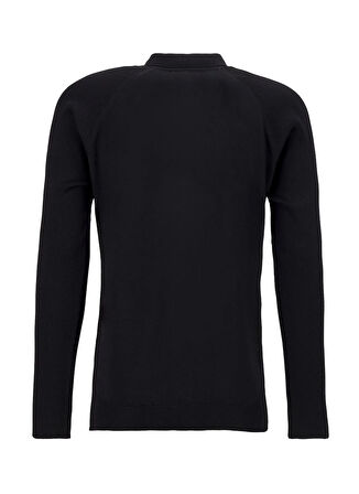 Fabrika Polo Yaka Slim Fit Düz Siyah Erkek Kazak F5WM-KZK 2323