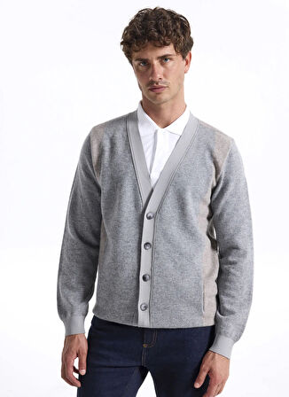 Fabrika Bej - Gri Erkek Hırka F5WM-HRK 2338