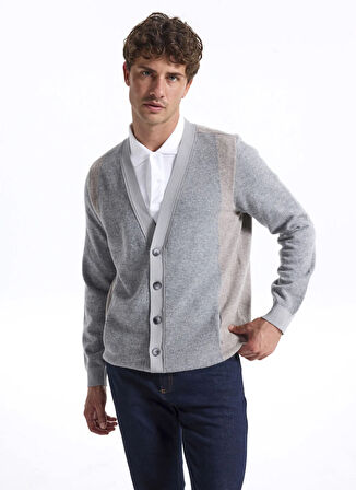 Fabrika Bej - Gri Erkek Hırka F5WM-HRK 2338