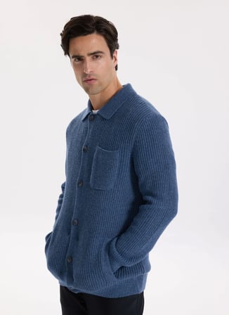Fabrika Mavi Erkek Slim Fit Fitilli Hırka F5WM-HRK 2330