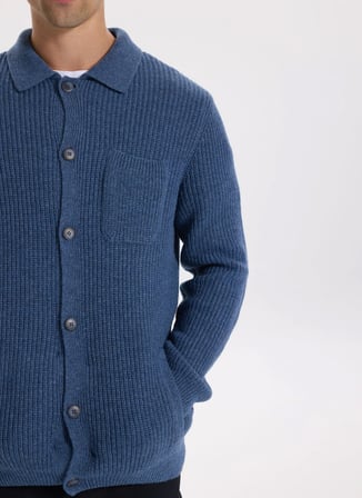 Fabrika Mavi Erkek Slim Fit Fitilli Hırka F5WM-HRK 2330