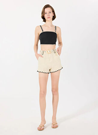 Mr. Mood Kare Yaka Siyah Kadın Bluz MRS KARA TOP