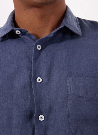 Mr. Mood Standart Düğmeli Yaka Lacivert Erkek Gömlek MR MADRID