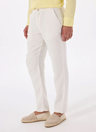 Mr. Mood Standart Bel Normal Paça Standart Beyaz Erkek Pantolon MR TOM Pants