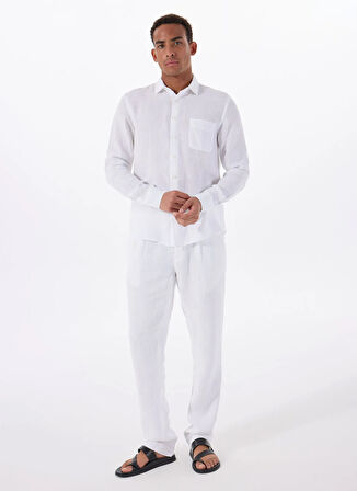 Mr. Mood Standart Düğmeli Yaka Beyaz Erkek Gömlek MR MADRID