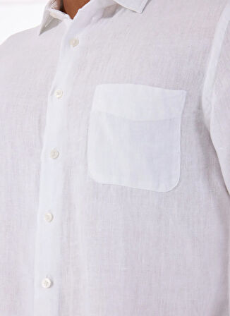 Mr. Mood Standart Düğmeli Yaka Beyaz Erkek Gömlek MR MADRID