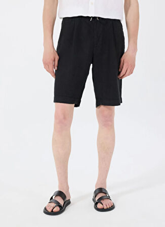 Mr. Mood Lastikli Bel Standart Siyah Erkek Bermuda Şort MR ROG SHORT