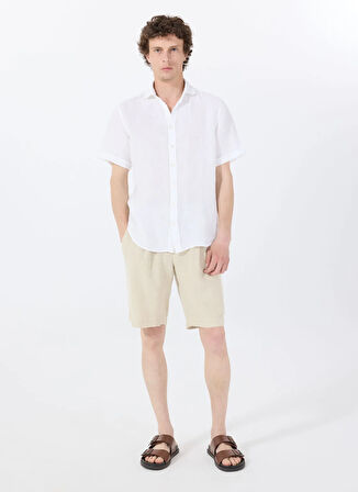 Mr. Mood Lastikli Bel Standart Bej Erkek Bermuda Şort MR ROG SHORT