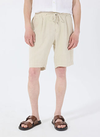 Mr. Mood Lastikli Bel Standart Bej Erkek Bermuda Şort MR ROG SHORT