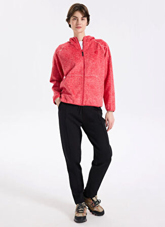 Discovery Expedition D5WL-SWT3583 Kırmızı Kapüşon Yaka Basic Düz Kadın Polar Sweatshırt