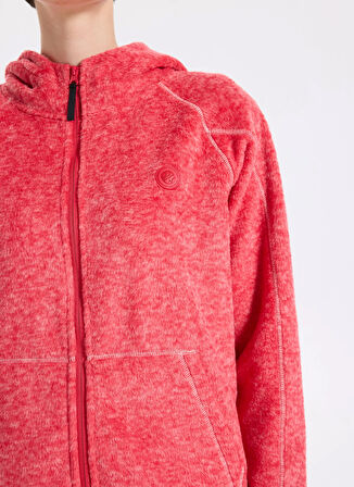 Discovery Expedition D5WL-SWT3583 Kırmızı Kapüşon Yaka Basic Düz Kadın Polar Sweatshırt