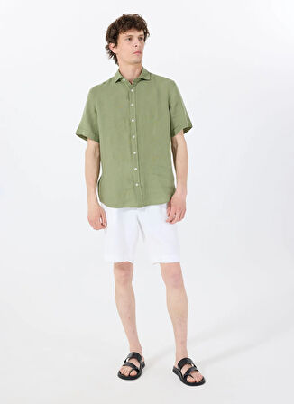 Mr. Mood Lastikli Bel Standart Beyaz Erkek Bermuda Şort MR ROG SHORT