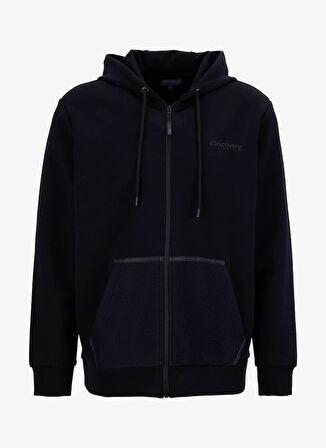 Discovery Expedition D5WM-SWT3998 Siyah Kapüşon Yaka Relaxed Düz Erkek Sweatshırt