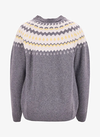 Discovery Expedition D5WL-KZK3551 Antrasit Yüksek Yaka Relaxed Örgü Desenli Kadın Kazak