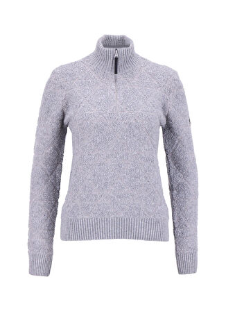 Discovery Expedition D5WL-KZK3558 Gri Bisiklet Yaka Relaxed Örgü Desenli Kadın Kazak