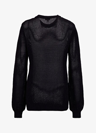 Jeep Bisiklet Yaka Relaxed Ajurlu Siyah Kazak Kadın J5WL-KZK7003