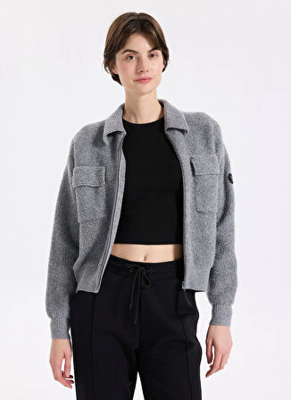 Discovery Expedition D5WL-HRK3559 Antrasit Standart Düz Kadın Hırka