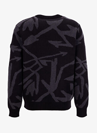 Discovery Expedition D5WM-KZK3787 Siyah - Antrasit Bisiklet Yaka Relaxed Desenli Erkek Kazak