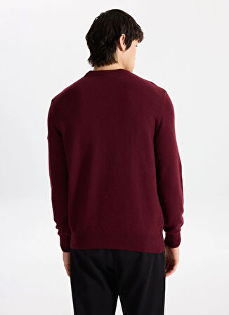 Discovery Expedition D5WM-KZK3771 Mürdüm Bisiklet Yaka Relaxed Örgü Desenli Erkek Kazak