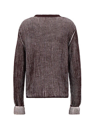 Mustang Bisiklet Yaka Relaxed Fitilli Kahve Kazak Kadın M5WL-KZK1720