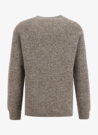 Jeep Bisiklet Yaka Relaxed Düz Örgü Desenli Haki Erkek Kazak J5WM-KZK7203