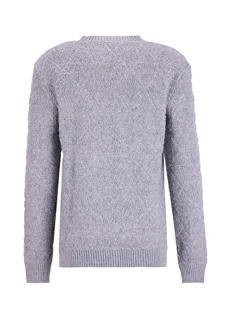 Discovery Expedition D5WM-KZK3775 Antrasit Bisiklet Yaka Relaxed Örgü Desenli Erkek Kazak