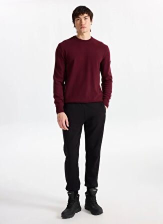 Discovery Expedition D5WM-KZK3771 Mürdüm Bisiklet Yaka Relaxed Örgü Desenli Erkek Kazak