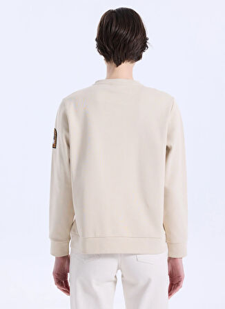 Discovery Expedition D5WL-SWT3612 Bej Bisiklet Yaka Relaxed Nakışlı Kadın Sweatshırt