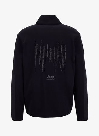 Jeep Dik Yaka Baskılı Siyah Erkek Sweatshırt J5WM-SWT7301