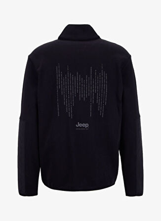 Jeep Dik Yaka Baskılı Siyah Erkek Sweatshırt J5WM-SWT7301