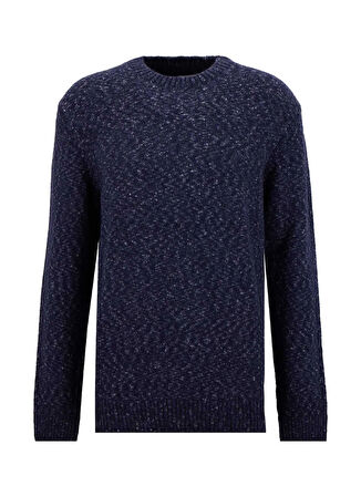 Jeep Bisiklet Yaka Relaxed Düz Örgü Desenli Lacivert Erkek Kazak J5WM-KZK7867