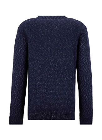 Jeep Bisiklet Yaka Relaxed Düz Örgü Desenli Lacivert Erkek Kazak J5WM-KZK7867