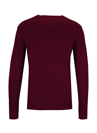 Mustang Bisiklet Yaka Basic Düz Bordo Kazak Kadın M5WL-KZK1077