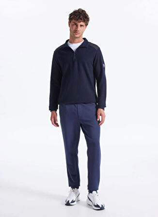 Discovery Expedition D5WM-SWT3810 Lacivert Dik Yaka Relaxed Düz Erkek Sweatshırt