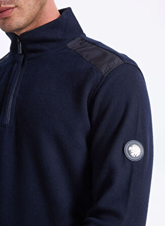 Discovery Expedition D5WM-SWT3810 Lacivert Dik Yaka Relaxed Düz Erkek Sweatshırt