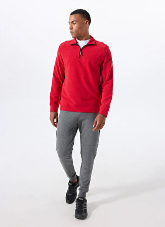 Discovery Expedition D5WM-SWT3871 Kırmızı Dik Yaka Relaxed Düz Erkek Sweatshırt