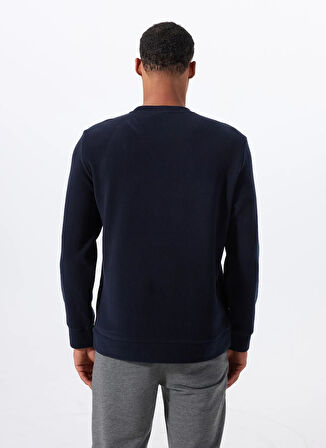 Discovery Expedition D5WM-SWT3872 Lacivert Bisiklet Yaka Relaxed Baskılı Erkek Sweatshırt