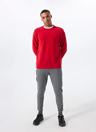 Discovery Expedition D5WM-SWT3872 Kırmızı Bisiklet Yaka Relaxed Baskılı Erkek Sweatshırt