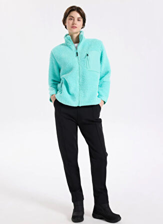 Discovery Expedition D5WL-SWT3497 Mint Dik Yaka Relaxed Düz Kadın Sweatmont