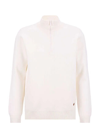 Jeep Dik Yaka Relaxed Düz Örgü Desenli Ekru Erkek Kazak J5WM-KZK7204