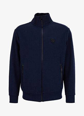 Discovery Expedition D5WM-SWT3988 Lacivert Dik Yaka Relaxed Düz Erkek Sweatshırt