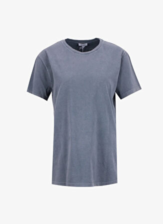 Mustang Bisiklet Yaka Baskılı Antrasit Kadın T-Shirt M5WL-TST1051