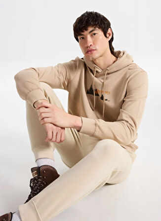 Discovery Expedition D5WM-SWT3851 Açık Kahve Kapüşon Yaka Relaxed Baskılı Erkek Sweatshırt