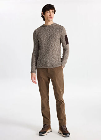 Discovery Expedition D5WM-SWT3823 Kahve Bisiklet Yaka Relaxed Düz Erkek Kazak